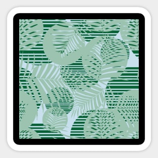 Palm Leaves And Circles Pattern Seamless Sticker